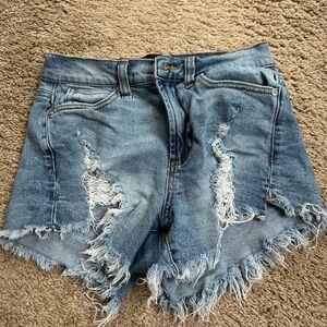 Kendall & Kylie Blue Distressed Jean Shorts